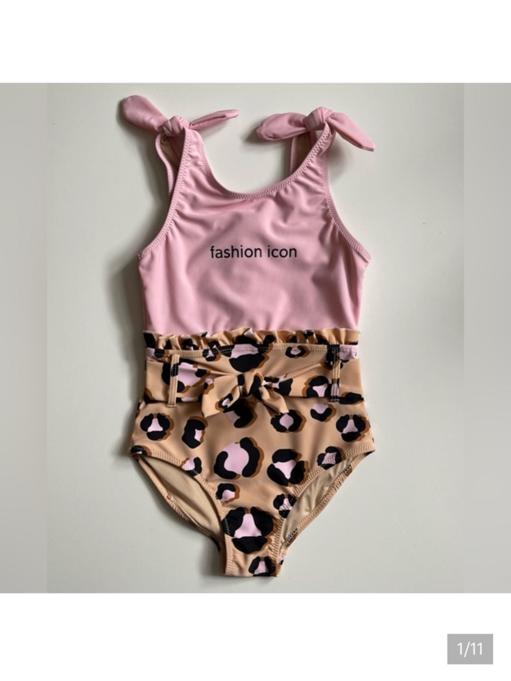 NWOT Shade Critters Girl’s One-Piece Fashion Icon Bucket Waist Swimsuit 8Y NEW